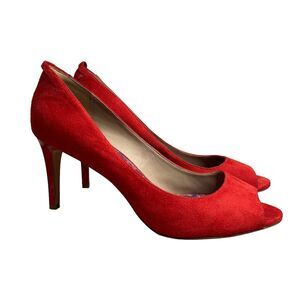 Veerah Pumps Size 10 Women's Volcano Red "The Florence" With Fringes Heels Party